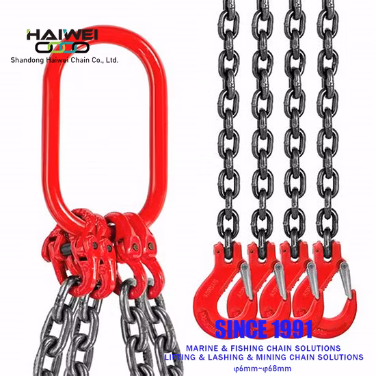 Chaînes de levage avec crochets en acier allié Multi