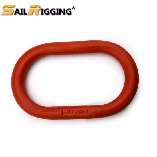 Anneau principal de chaîne forgé par baisse d'acier allié sans soudure peint en rouge